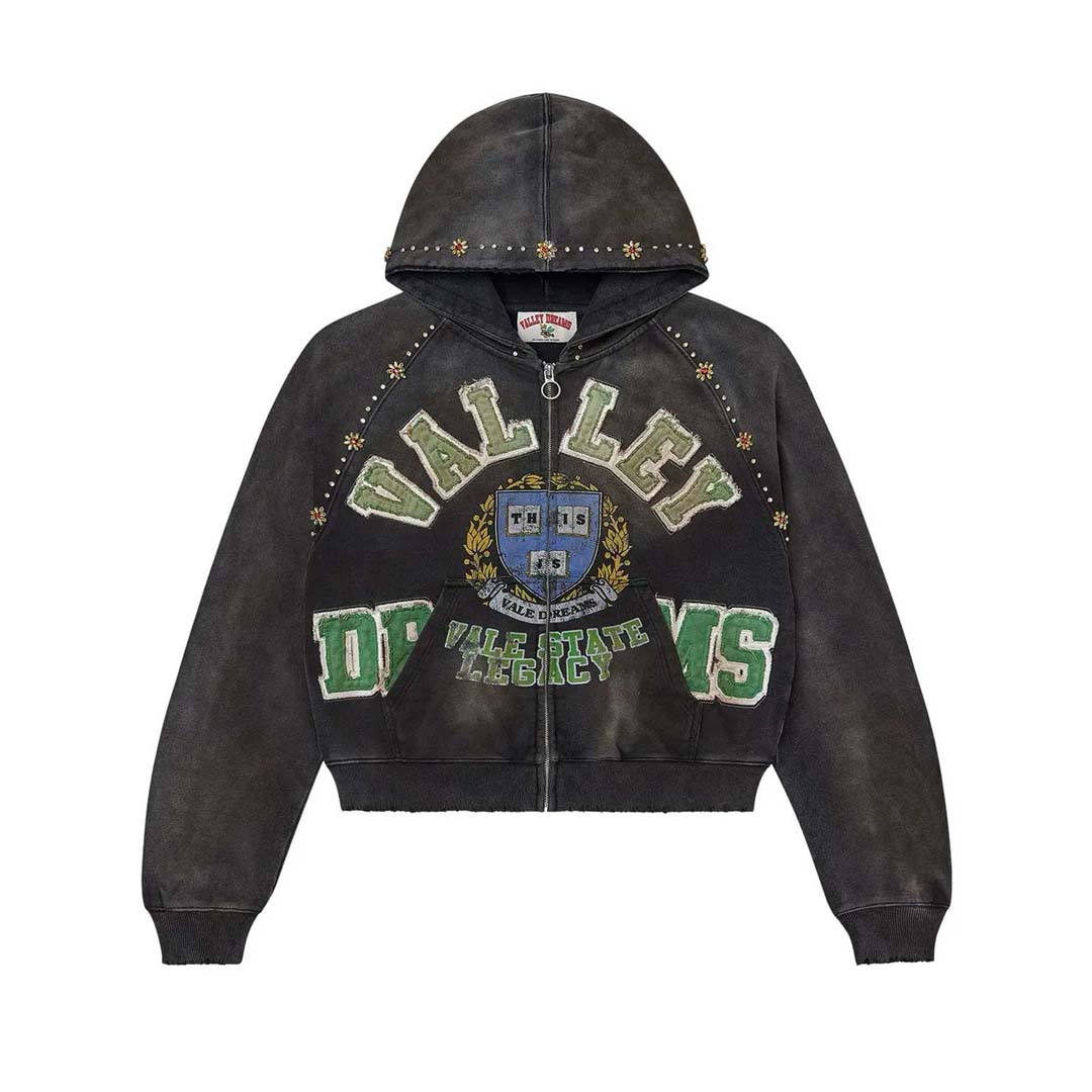 Vale Forever Gem Zip Up Hoodie Black