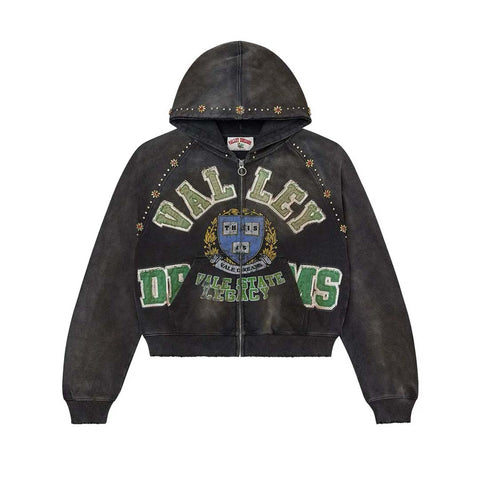Vale Forever Gem Zip Up Hoodie Black