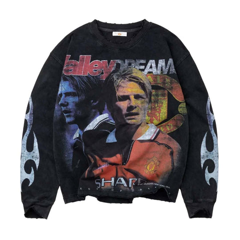 Vale Forever Goat David Beckham Long Sleeve Tee Black