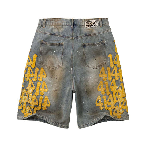 Vale Forever Lucky Charm Jorts Washed Yellow Denim Shorts