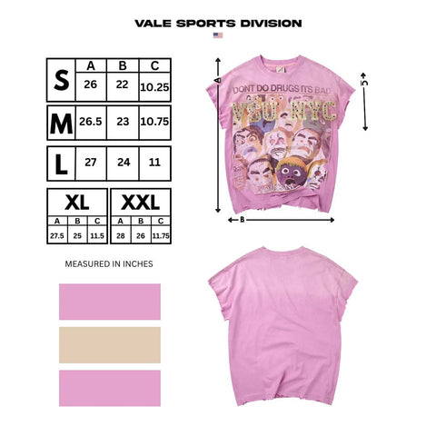 Vale Forever No Drugs Tank Tee Pink