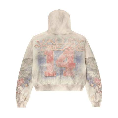 Vale Forever Nostalgia Distressed Zip Up Hoodie