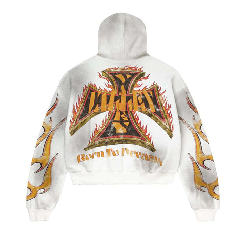 Vale Forever Reborn Waffle Zip Up Hoodie 'White'