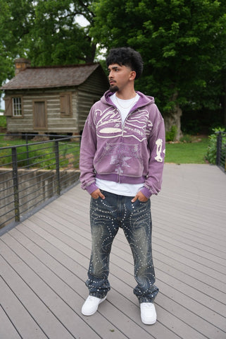 Vale Forever Religion Zip Up Hoodie Purple