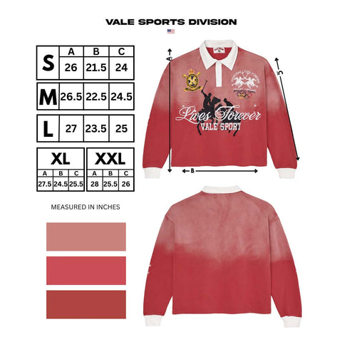 Vale Forever Rockefeller Long Sleeve Rugby Red