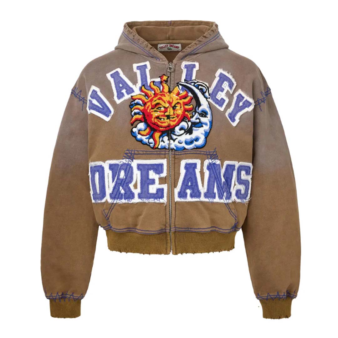 Vale Forever Sunny Brown Zip Up Hoodie