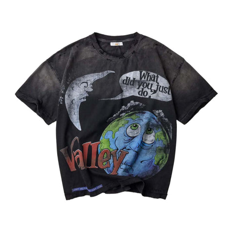 Vale Forever World Peace Faded Black Tee