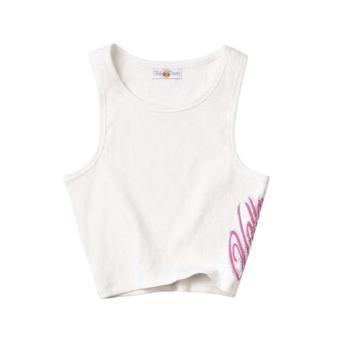 Vale Women's Bling Tank Top White Pink